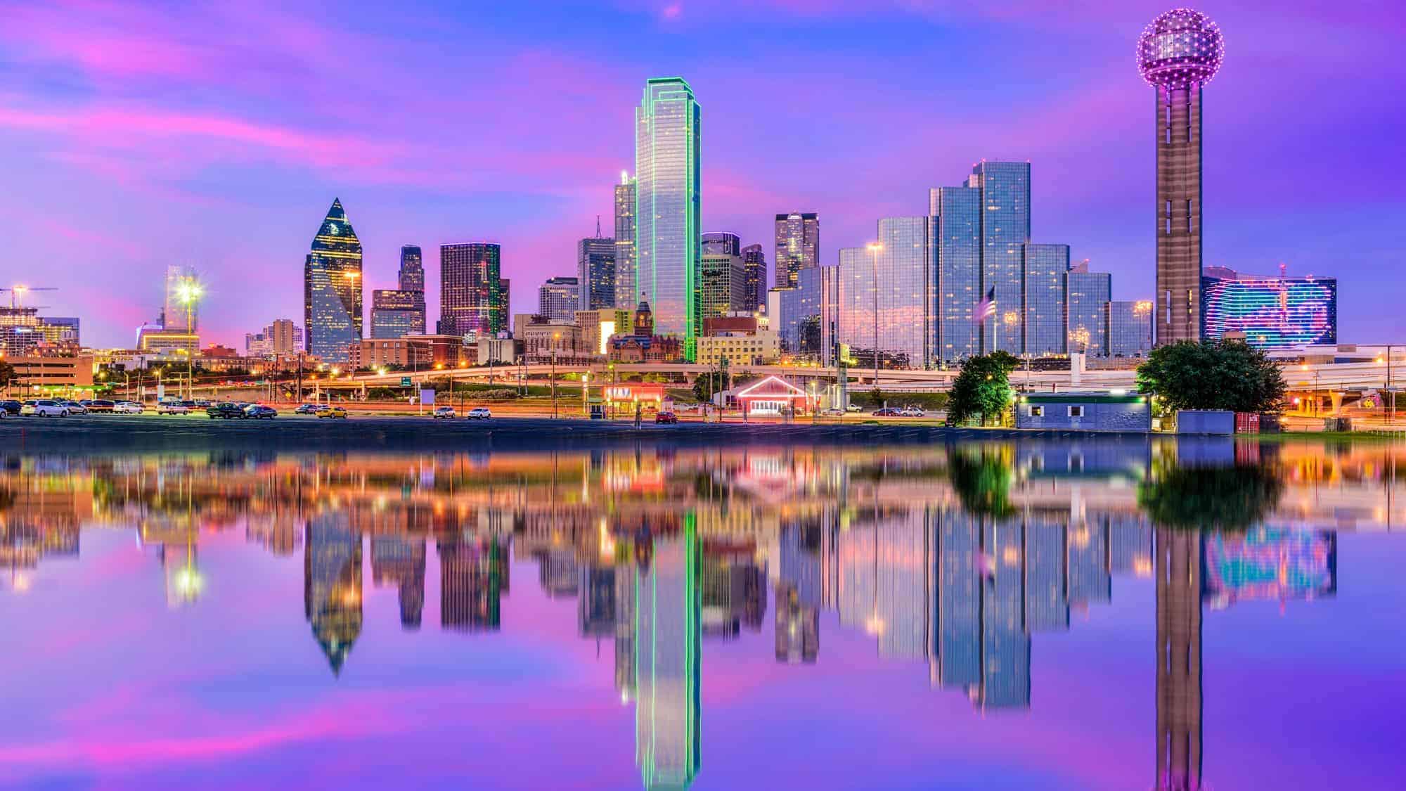 Aerial view of Dallas, Texas, showcasing its modern skyline and urban layout.