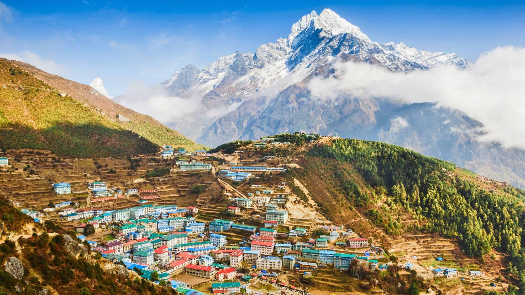 View on Namche Bazar, Khumbu district, Himalayas, Nepal