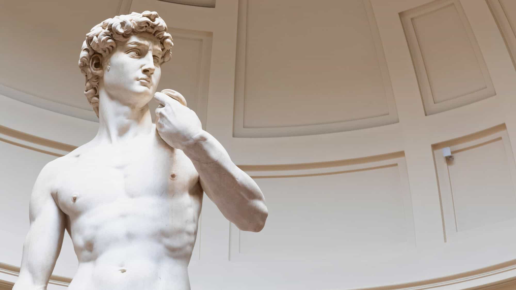 Sculpture of Michelangelo's David at the Accademia Gallery in Florence, Firenze, Italy