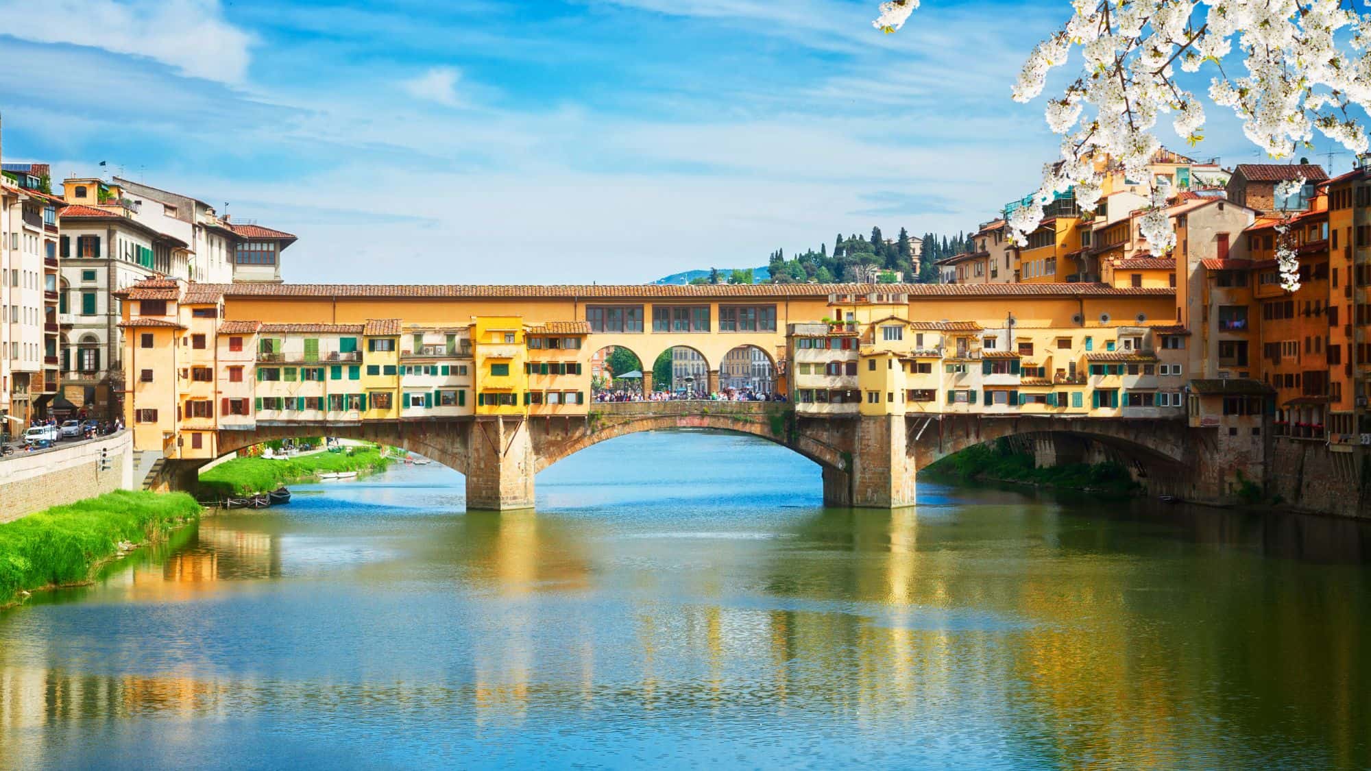 Ponte Vecchio bridge over Arno river in Florence, Italy