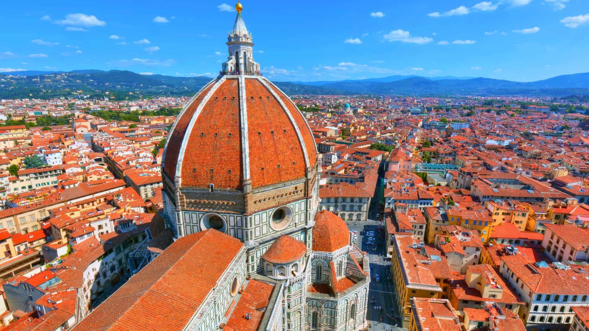 Florence Duomo. Basilica di Santa Maria del Fiore (Basilica of Saint Mary of the Flower) in Florence, Italy. Florence Duomo is one of main landmarks in Florence
