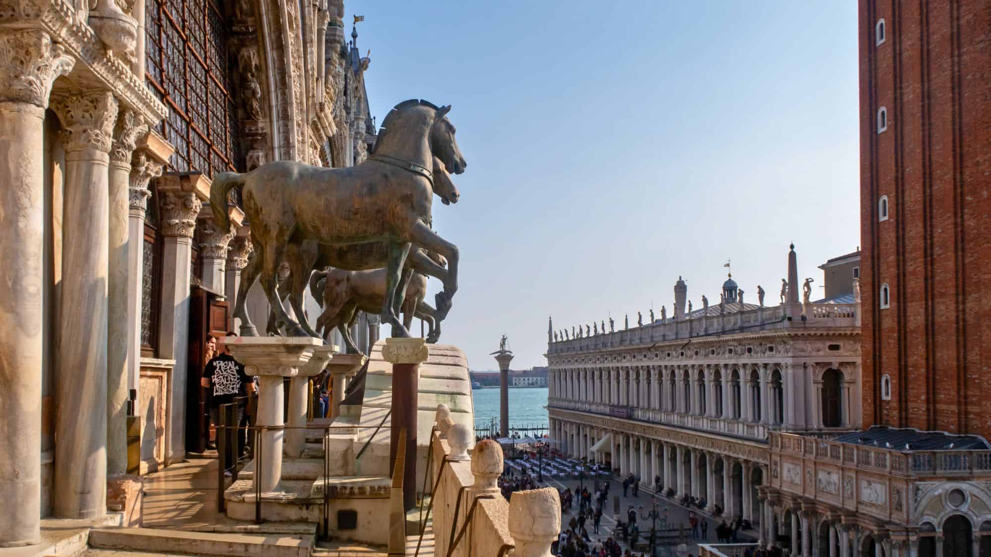 Venice, Itlay, 3.25.24 Horses at the terrace of St.Marco Basilica.