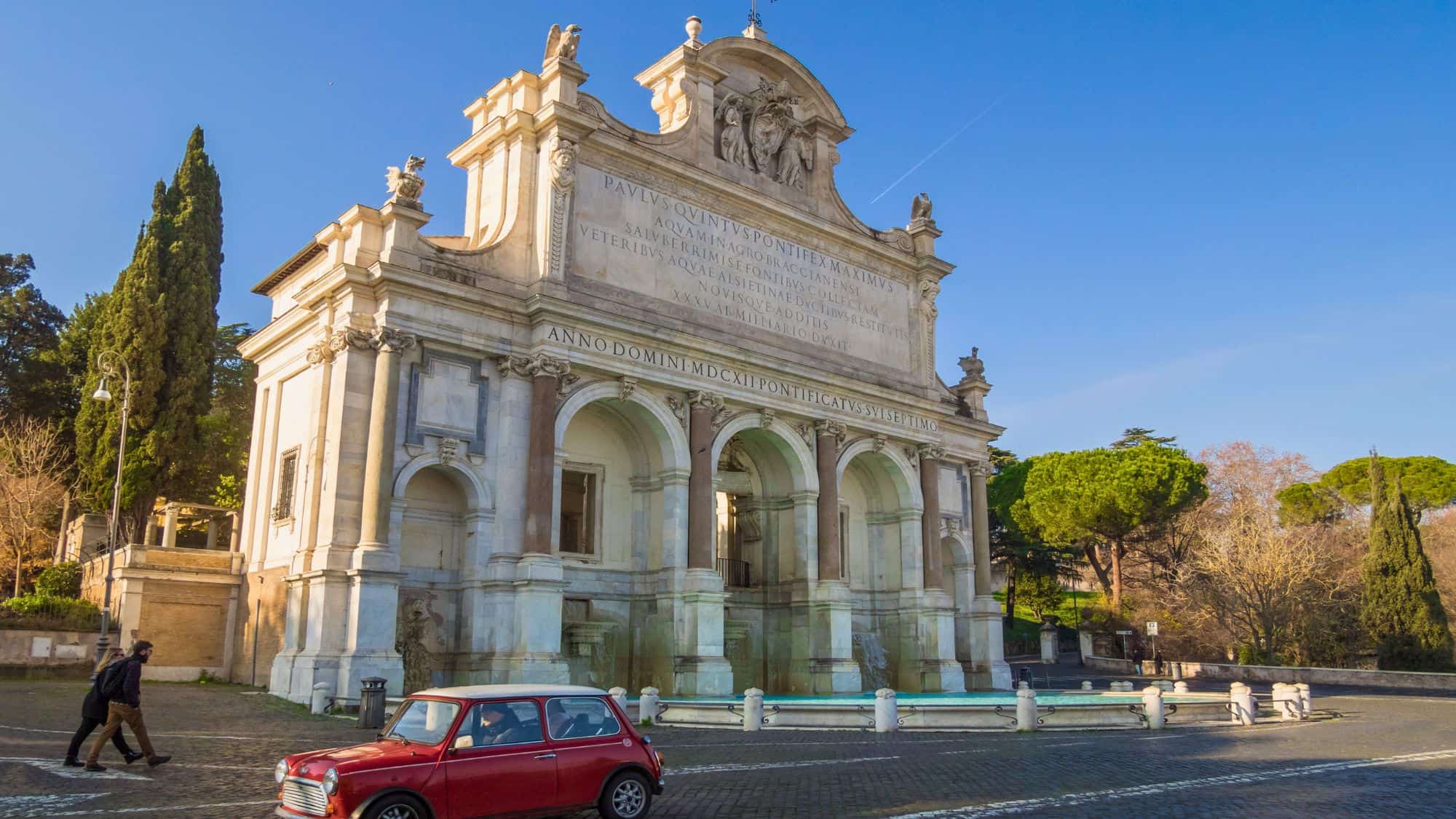 ROME, ITALY - 25 DECEMBER 2017 - The Janiculum hill and terrace, during the morning of Christmas Day.